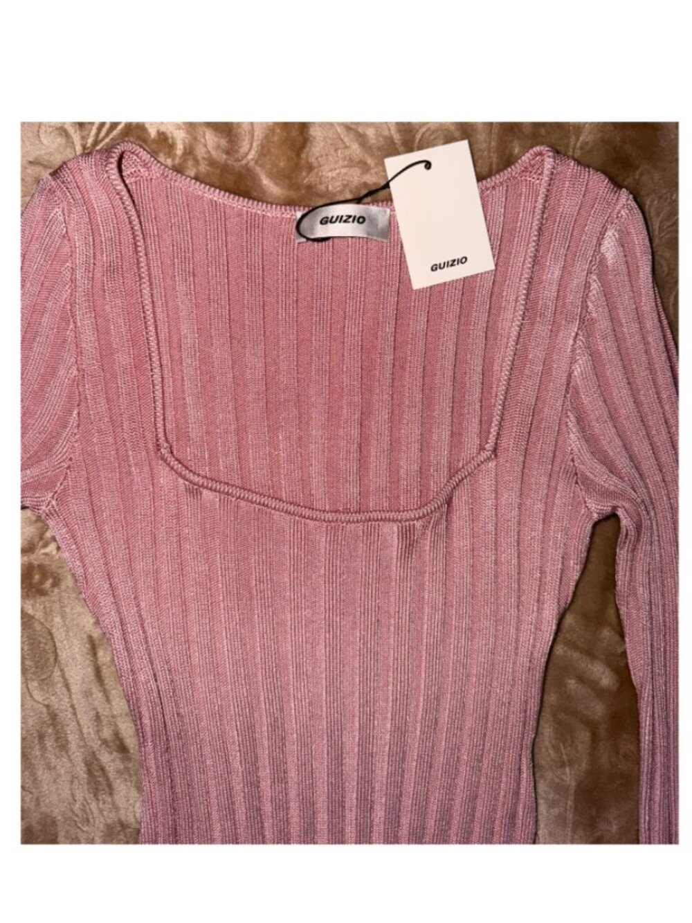 GUIZIO - Slinky Rib Mini Dress, Size L - Picture 5 of 9